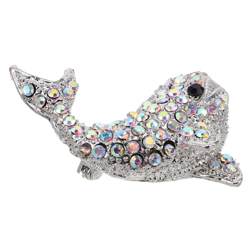 Broche manteau femme baleine strass épingle revers costume mariage