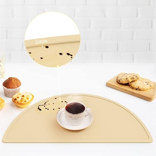 Silicone Placemats For Kids - Baby Toddler Placemats For Dining Table, Non-Slip Table Mats, Reusable, Dishwasher Safe, Set Of 4 (Ether/Sage/Apricot/Pink) #TOP4