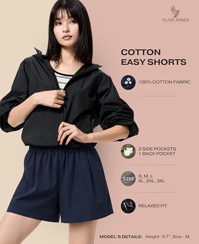 Image of Alan Jones Clothing Women's Cotton Easy Shorts | 100% Cotton Casual Shorts