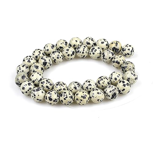 MJDCB Natural Round Stone Beads 8mm Leopard Skin Stone Loose Gemstone Beads for Jewelry Making Bracelet Necklace 43pcs - Image 2