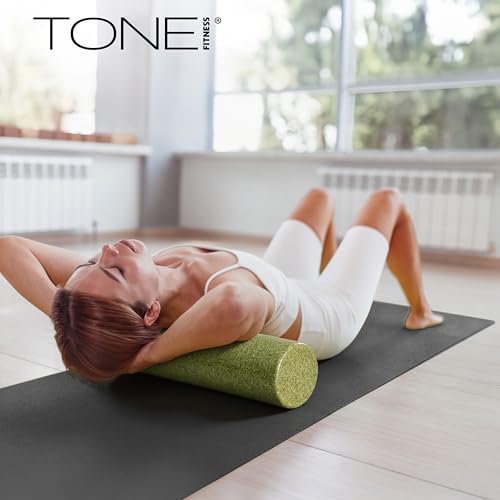 Tone Fitness High Density EPP Foam Exercise Foam Roller for Yoga, Pilates, Stretching, Massage, and Recovery 18 inch Blue