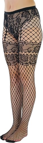 Image of ToBeInStyle Women's Faux Print Suspender Garter Sheers Pantyhose