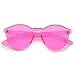 zeroUV One Piece PC Lens Rimless Ultra-Bold Colorful Mono Block Sunglasses 60mm (Light Pink)