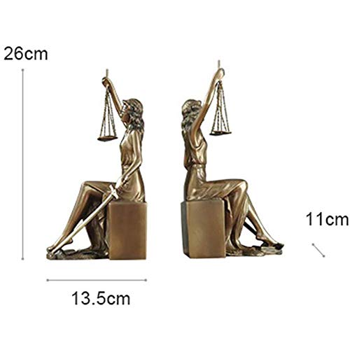 Roman Lady Justice Statues,Home Decor Bookends Bronze Figurine Roman Goddess Desktop Sculptures Gifts For Library Study Office Bronze 26X13X11Cm(10X5X4Inch) #TOP7