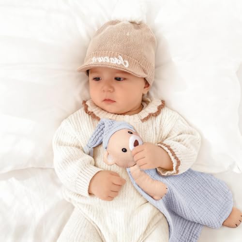 Image of lulumoon Bear Baby Security Blanket: Skin-Friendly Muslin Snuggle Lovey