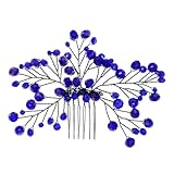 BUTIFULSIC Aleación de Zinc y Cobre para Novia Circonita Azul Fácil de Llevar y Estable, Adecuado para Boda y