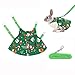 Filhome Adjustable Christmas Rabbit Harness and Leash Set, Small Animal Christmas Costume Bunny Clothes Santa Snowman Pattern Outfit for Ferret Guinea Pig Rabbit Bunny Hamster(Green/M)