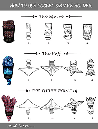 Zenxus Printed Pocket Squares 8-Pack, Plus 3 Folds Holder, Penetrating Printed Men's Handkerchiefs, Sewn By Hand #TOP5