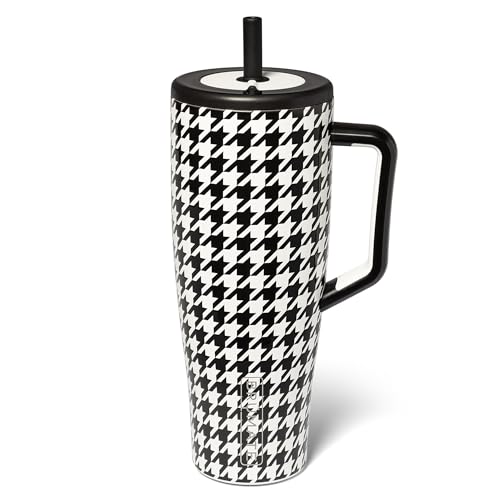 BrüMate Era 40 oz Tumbler with Handle and Straw | 100% Leakproof Insulated Water Bottle Tumbler with Lid and Straw | Made of Stainless Steel | Cup Holder Friendly | 40oz (Houndstooth)