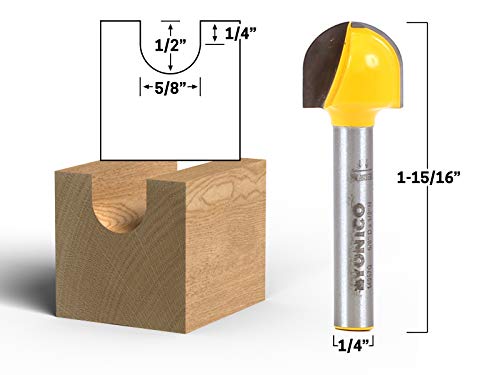 Yonico 14957Q 5/8-Inch Diameter Core Box Router Bit 1/4-Inch Shank #TOP1