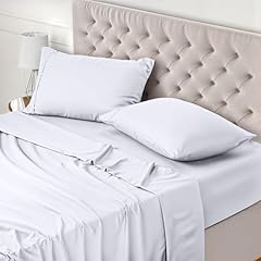 Utopia Bedding - Set Lenzuola Letto Matrimoniali 4 Pezzi 180x200 cm - Spazzolata Poliestre di Microfibra - Oeko-Tex Certificato - Lenzuolo con Angoli, Lenzuolo Piatto e 2 Federe 50x75, Bianco
