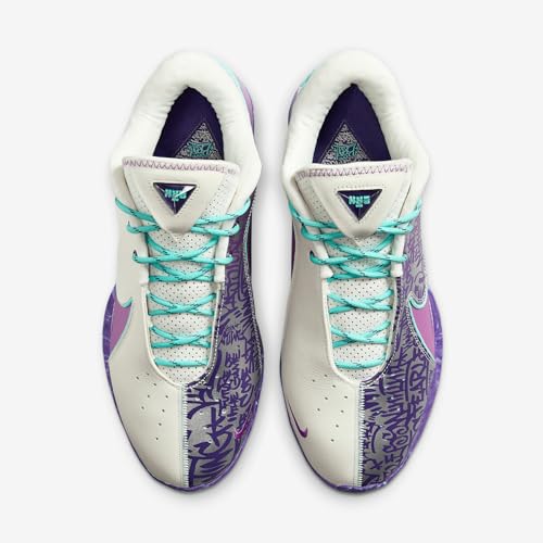 Lebron XXII “Mogul” Basketball Shoes (HV8454-001, Soft Pearl/Vivid Purple/Court Purple/Hyper Turquoise) Size 7.54
