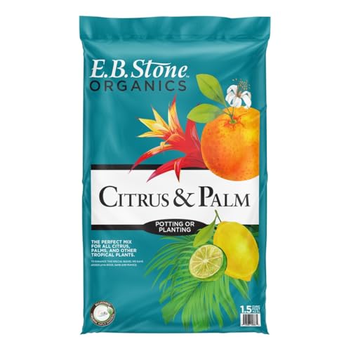 E.B. Stone Organics Citrus & Palm Mix, 1.5 Cubic Feet - Organic Potting Soil for Citrus Trees, Palms, Avocado & Tropical