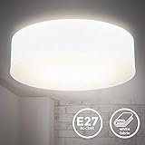 deckenleuchte e27 4 flammig Diese 2-flammige, runde Stoffdeckenleuchte in Weiß bietet eine tolle Ausleuchtung bei elegantem Design. Die Textil-Deckenlampe mit der Schutzart IP20 eignet sich perfekt für Indoor-Räume wie Wohnzimmer, Schlafzimmer, Esszimmer, Büro, Arbeitszimmer, Flur, Diele oder Kinderzimmer