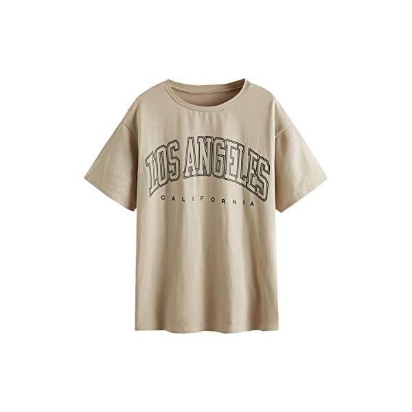 SOLY-HUX-Womens-Casual-Letter-Print-Tee-Half-Sleeve-Loose-T-Shirt-Top SOLY HUX Women's Graphic Oversized Tees Letter Print Summer Tops Vintage Half Sleeve Loose Casual T Shirts Beige/Black M