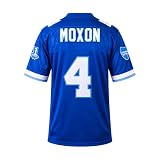 Jersify #4 Moxon Football Jersey 90s Movie Theme Shirt for Men,Stitched Letters Numbers Patch Blue L