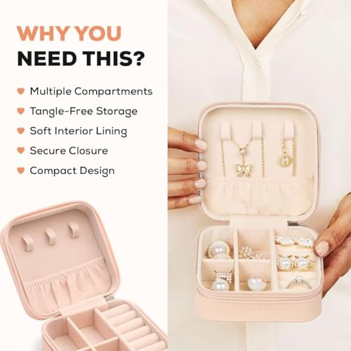 Image of Nibbler Square Travel Jewellery Box Multicolor for Women, Travel Earrings Organiser Box, Portable Jewellery Box Organisers for Rings, Earrings, Bracelets, Necklaces Decorative box (Alpha)
