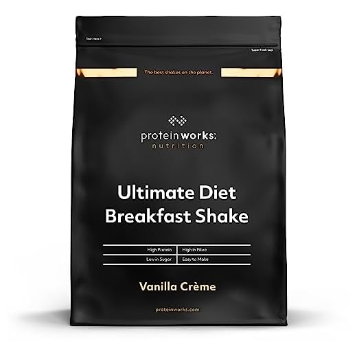 Protein Works| Batido de desayuno dietético | Crema de Vainilla | Desayuno para llevar | Alto en proteínas y bajo en azúcar | 500g