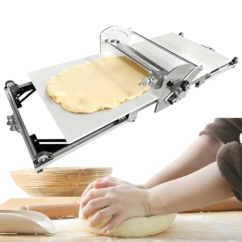 Sfogliatrice elettrica con design pieghevole e spessore regolabile, ideale per cottura professionale e casalinga