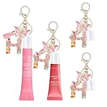 LUHOHI 2Pcs Keychain Cap for Summer Fridays, Glossier, Lip Balm Gloss Keychains with Initial Letter Charms Portable Lipgloss Holder for Women Wallet Backpack Bag Personalized Accessories Kit Letter-H