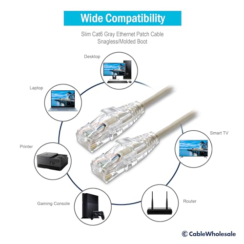 Cable Ethernet Patch Cat6 Slim 0.91 m RJ45 Gris miniatura 2