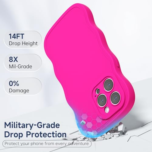 Coque silicone iPhone 15 Pro Max rose vague pour éviter les chutes