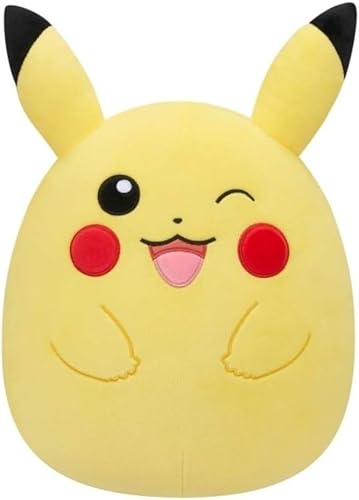Squishmallow s Pokemon Center exclusivo de 12 pulgadas guiñando el pikachu de peluche (pikachu guiñando) disponible en Yaxa Peru