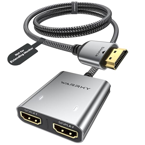 Warrky HDMI Splitter 4K, Display Mirror Same Screen Only (Not Extend Screen), HDMI Splitter 1 in...