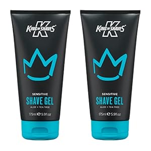 King of Shaves Sensitive Shaving Gel, Low Foam for a Refreshing and Precise Shave, Shave Gel For Men, 2 x 175ml
