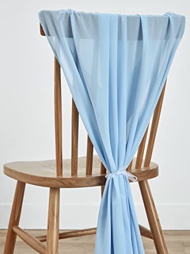 Beddeb 10 Pack Baby Blue 10Ft Chiffon Table Runner 29X120 Inches Sheer Chiffon Table Runner Romantic Boho Rustic Table Runner For Wedding Birthday Party Decor Bridal Baby Shower Table Decoration #TOP5