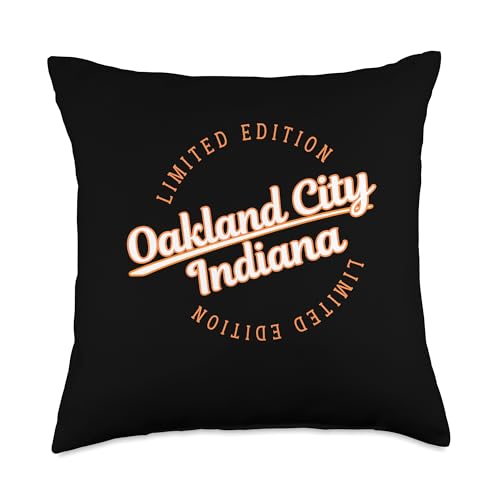 Retro Athletic Oakland City IN Apparel Throw Pillow