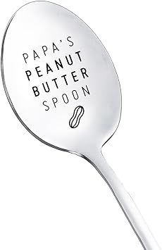 Papas Peanut Butter Spoon for Grandpa Papa Christmas Birthday Gifts from Grandkids Grandchildren Papa Gift Peanut Butter Spoons for Papa Grandfather Funny Coffee Tea Spoon