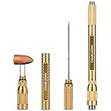 Cigar Punch 4-in-1 Draw Enhancer Tool with Double Size Cigar Punch and Stainless Steel Twin Needle Comes in Gift Box(Yellow)