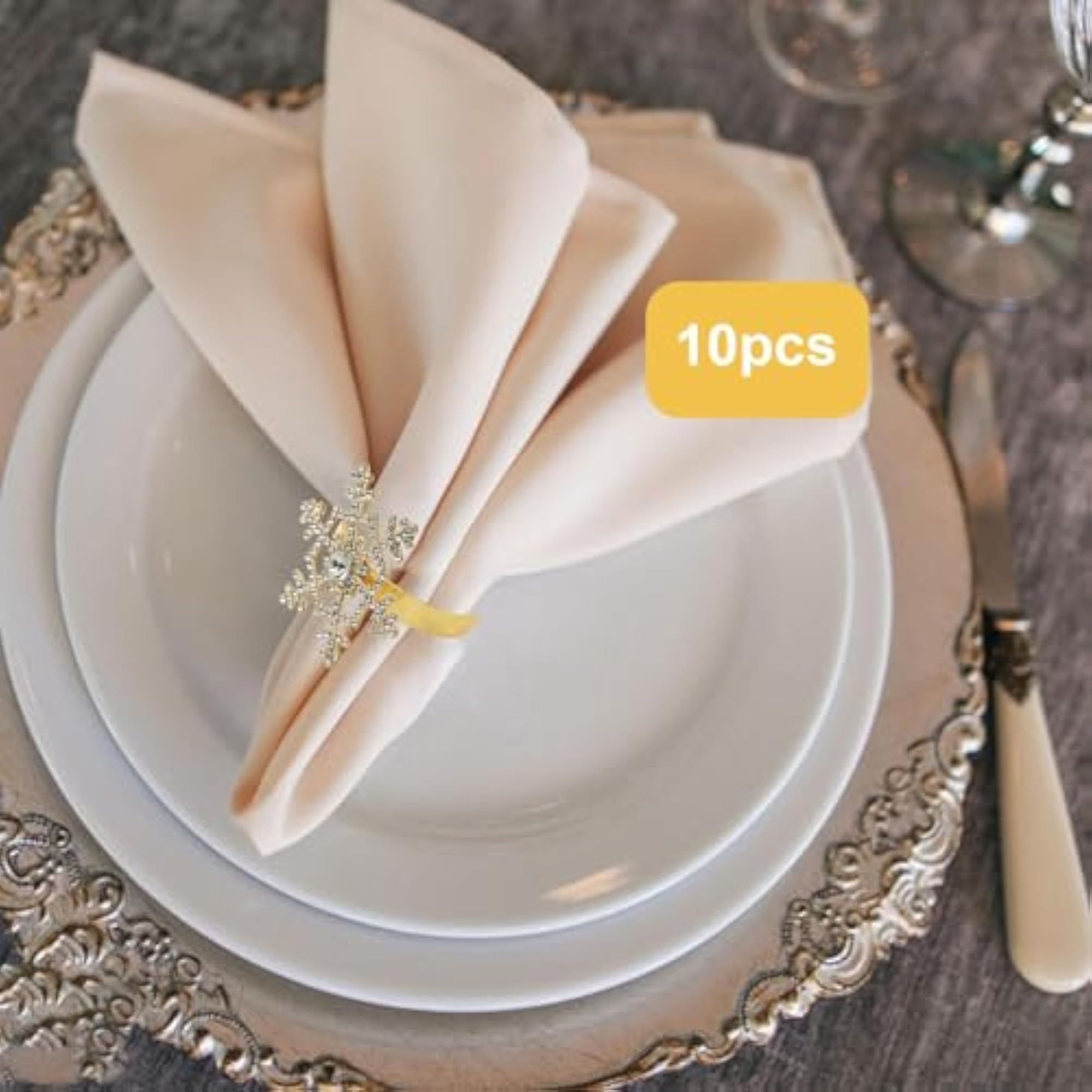 10Pcs Napkin Rings for Christmas Wedding