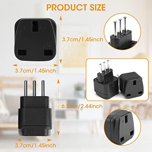 2PCS UK to Italy Plug Adapter UK to 3 pin Italy Travel Adaptor Converter for Italy Chile Vatican City Uruguay Syria Maldives San Marino and more Type L Plug