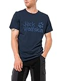 jack wolfskin t shirt mit Biobaumwolle Jack Wolfskin Herren Brand Logo T M Luftiges T-Shirt, Night Blue, XL