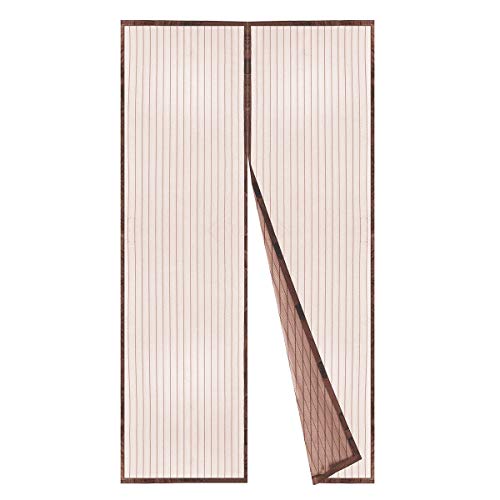 BricoShopping Moustiquaire magnétique réglable avec aimant intérieur pour balcon et porte fenêtre, fixation rapide sur les balcons en bois d'aluminium...