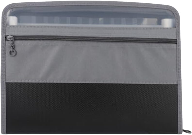 Magik 1-2 13-Pocket Accordion Document Organizer Expanding File Folder Sticky Label (1 Pack, Black)