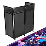 DJ Booth Foldable Projector Display Scrim Panel,2 Scrims Portable DJ Event Booth Facade w/Built in T