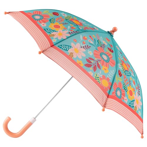 Stephen Joseph, Toddler and Little Kid Umbrella with Pinch Free Closure and Colorful Design, Turquoise Floral