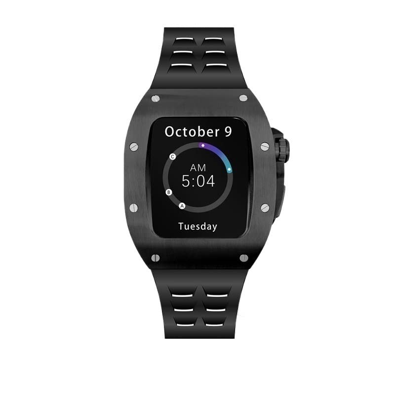 Boîtier en acier inoxydable pour iWatch 45mm 44mm avec accessoires de lunette en métal