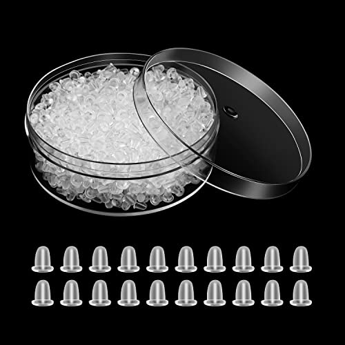 1000 pièces Fermoir Boucles D'oreilles Silicone, Universelle Attache Boucles d'oreilles en caoutchouc transparent pour Remplacement Bricolage(Taille 4*4 mm) Cover