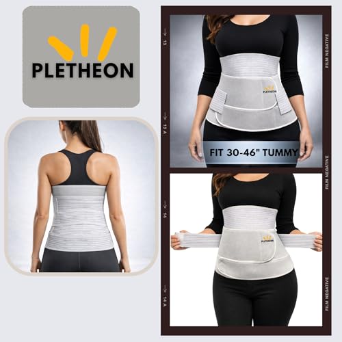Image of PLETHEON 3 In 1 Postpartum Belly Band Post Pregnancy Abdominal Belt For Women After Birth Belly /Waist /Pelvis Wrap Postnatal Shapewear, (Fit from 30 Inch to 46 Inches of waist) (White)