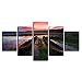 JINJN Tela Decor 5 Pezzi Nave Fiume Erba Scenari Dipinti Poster Casa Wall Art