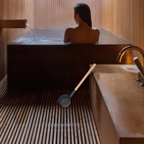KiBcsLic Sauna Ladle Sauna Water Ladle Aluminum Lightweight Easy to Use with Long Handle Home Bathroom Water Dipper Accessories
