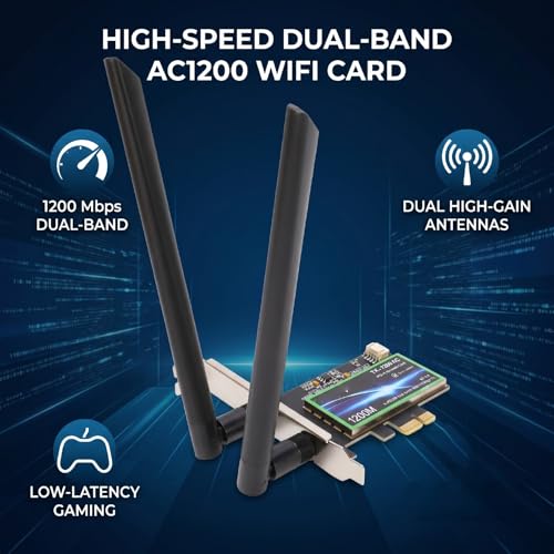 Tarjeta WiFi PCIe Bewinner 7265NGW Dual Band 1200Mbps adaptador inalámbrico con Bluetooth 4.2 para PC de escritorio Windows 7 8 10 11 miniatura 6