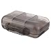 2 Pack Travel Pill Organizer Case Pocket Container, 7 Compartments Daily Pill Case for Vitamin/Fish Oil/Supplements, Translucent Black and Blue