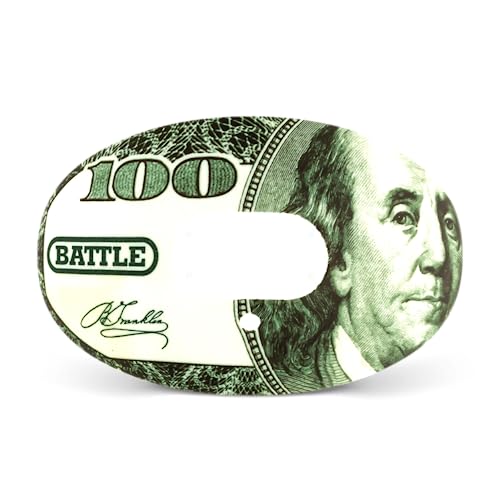 Battle Sports Oxygen Football Mouthguard - Football Mouth Guard with Strap, Superior Airflow & Better Performance, Maximum Breathability, Works with Braces - Benjamin/White/Green