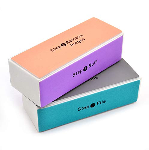 4 Way Nail Buffer Block – File,Smooth,Shine-Nail Polisher Sponge Emery Board Nail Art Care Buffing Buffer Mini Manicure Sanding Blocks Shine Pedicure Tool For Women Lady(Random Color,10 PCS)