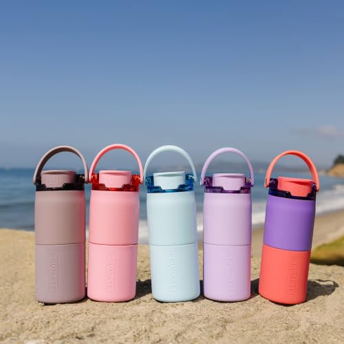 Image of BruMate Rise 18oz Water Bottle with Covered Silicone Straw | 100% Leakproof Insulated Kids Water Bottle | Cup Holder Friendly Base | 18oz (Matte Black)